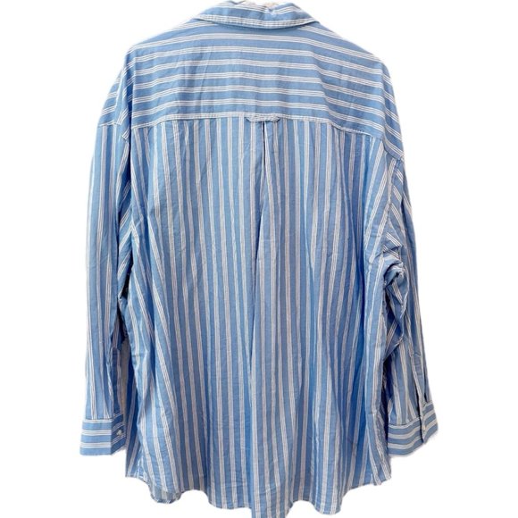 Women's NWT Old Navy Blue Striped Boyfriend Shirt XL- So CUTE! - Picture 2 of 9